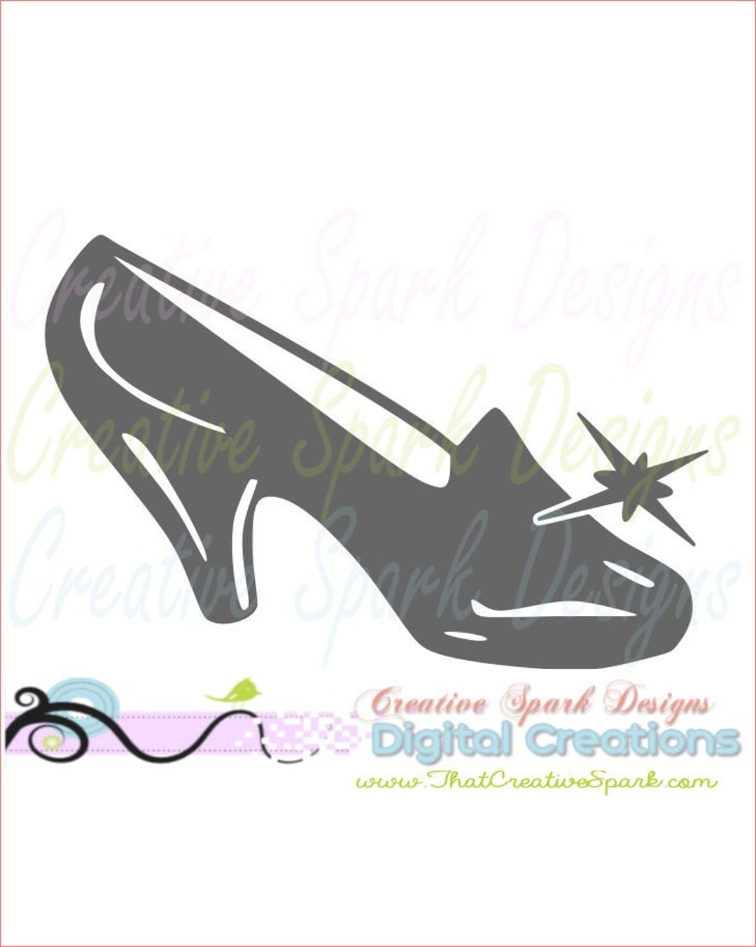 Glass Slipper SVG, DXF, PNG Download for Die Cutting Machines, Vinyl