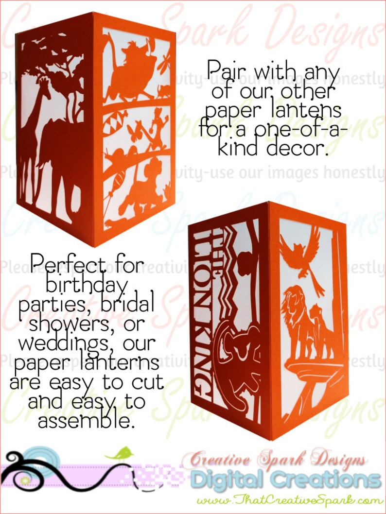 Lion King DIY Paper Lantern Project for Disney themed birthday party centerpieces wedding party decorations simba shower table decor