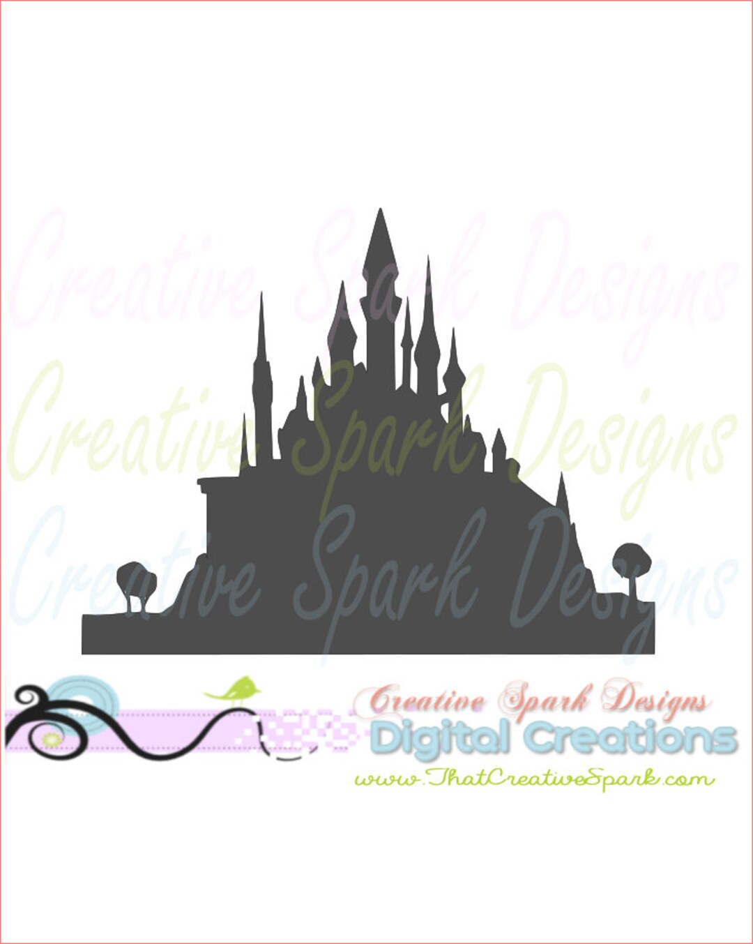 Sleeping Beauty's Castle Silhouette SVG DXF PNG Image - Etsy