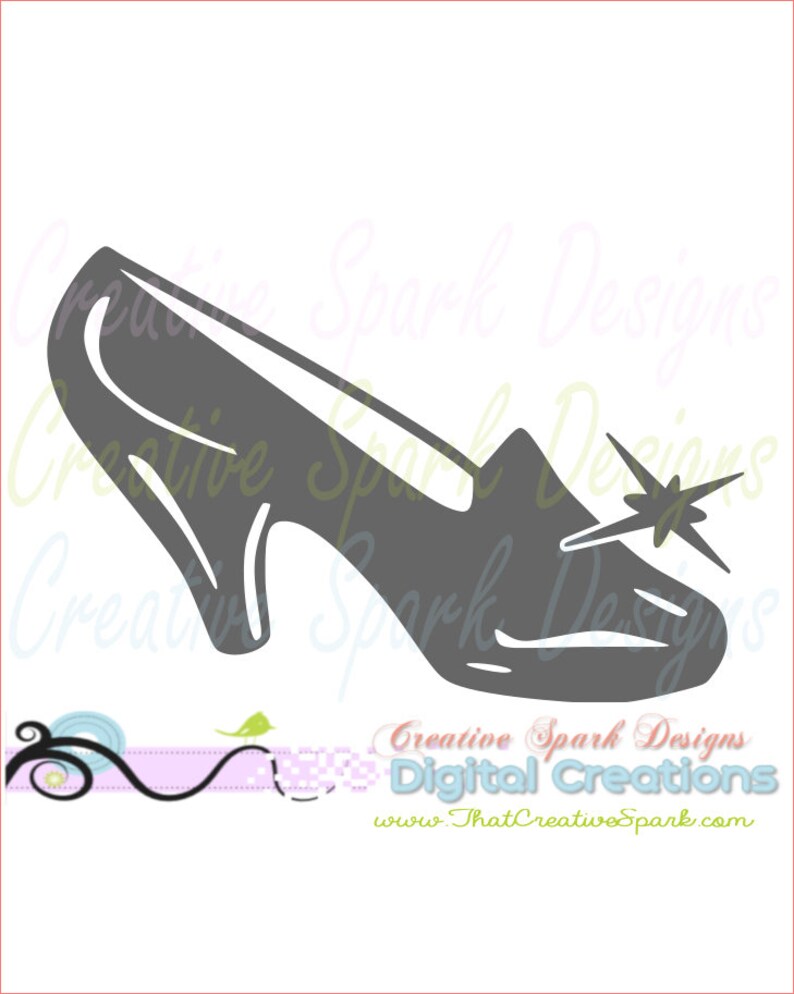 Cinderella�s Glass Slipper SVG DXF PNG Download for die Etsy