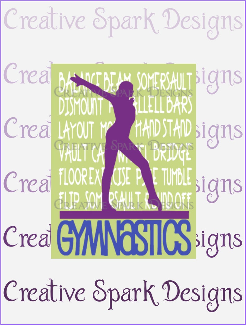 Gymnastics Themed Wall Art SVG Project Etsy