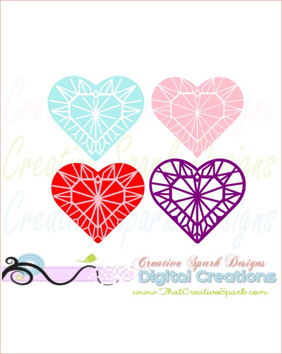 Download Heart Cut Jewel Svg Dxf Png Image Set For Die Cutting Etsy