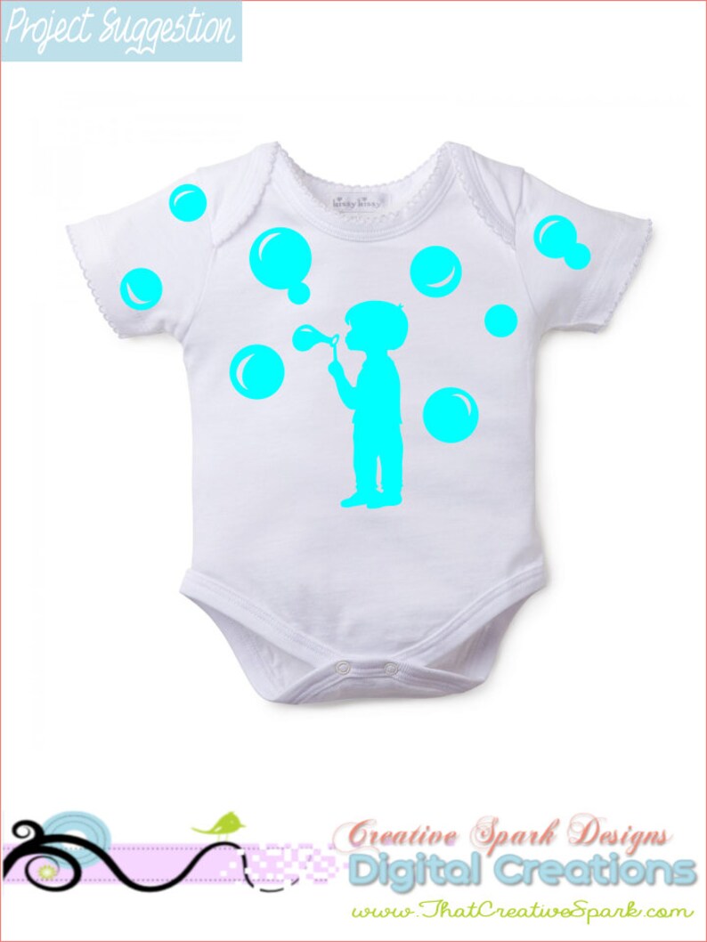 Download Little Boy Blowing Bubbles Silhouette SVG DXF PNG image | Etsy