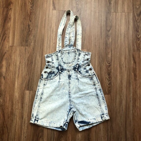 acid wash overall shorts
