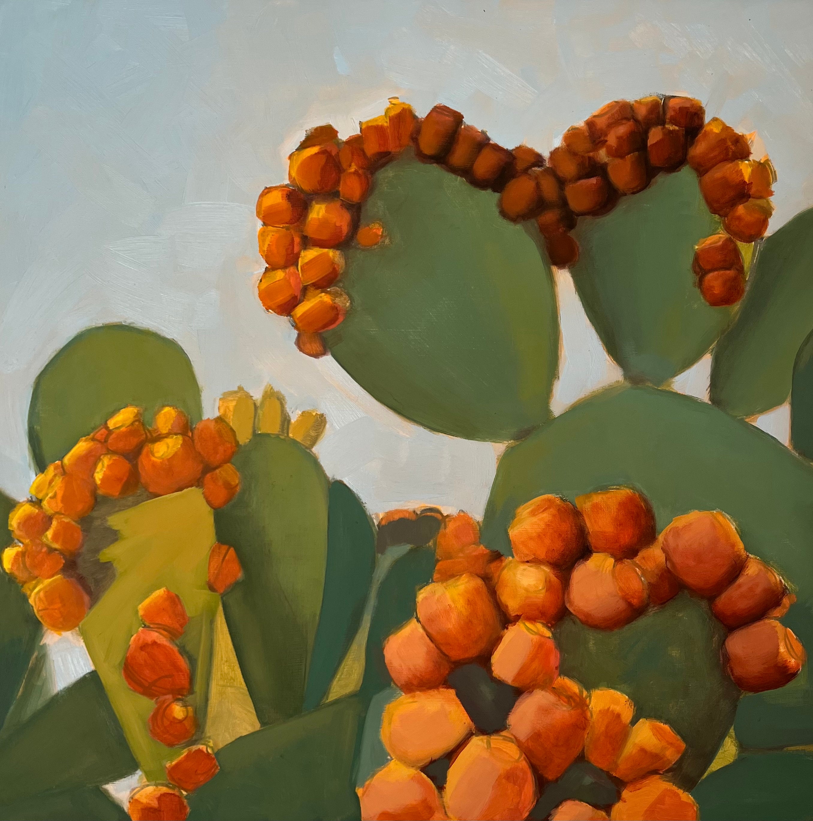 Cactus Pears Vibrant and Colorful Original Oil Painting of a Prickly Pear Cactus Etsy
