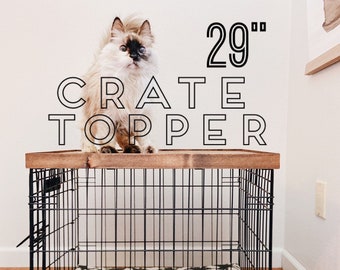 29” Crate Table Topper - Wood Chevron Art Kennel Cover - modify your wire dog crate - MEDIUM 29" length - table only! No crate included