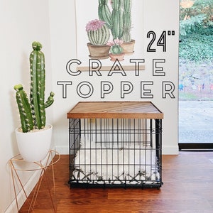 24” Crate Table Topper - Wood Chevron Art Kennel Cover - modify your wire dog crate - SMALL 24” length - table only! No crate included