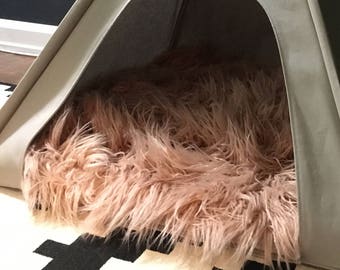 Blush Luxe Fur Collection - Small Pillow Cover Only (teepee NOT included)