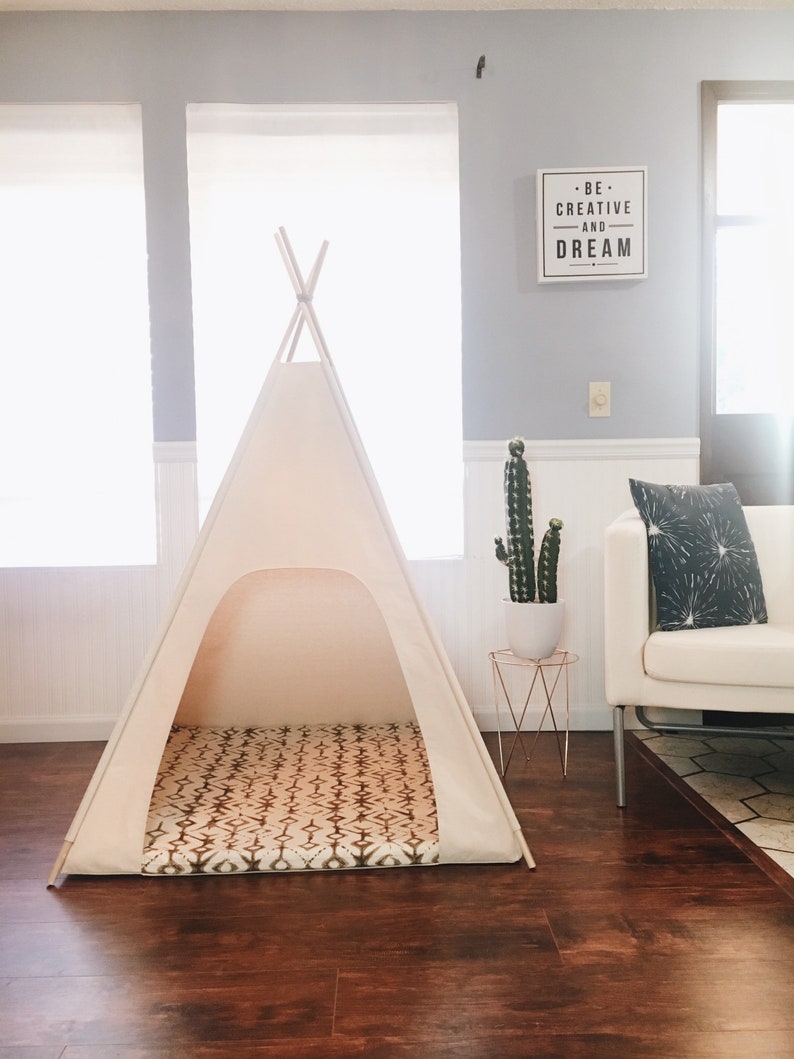 40 XL Dog Teepee Pet Tent 40 base PICK Your PILLOW or custom order it by vintage kandy image 1