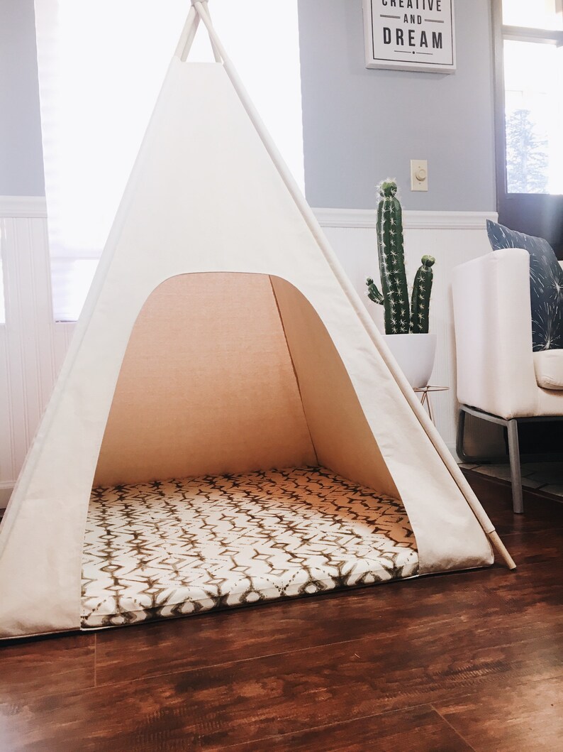 40 XL Dog Teepee Pet Tent 40 base PICK Your PILLOW or custom order it by vintage kandy image 2