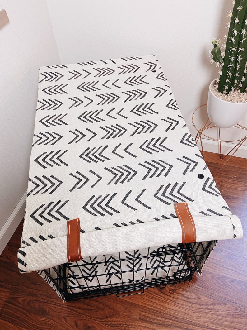 Deluxe Fabric Crate Cover with faux leather tabs you pick Etsy