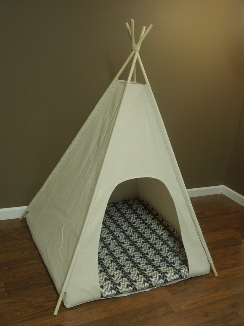 Large Dog Teepee Pet Tent 36 base Natural Canvas PICK Etsy
