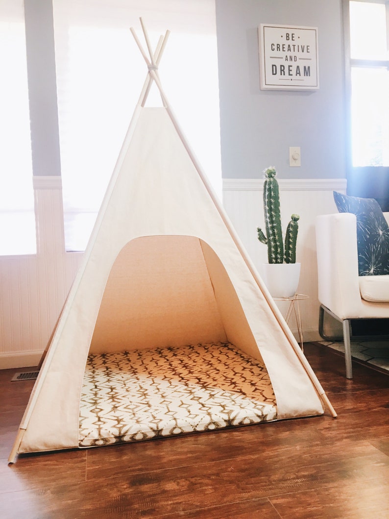 40 XL Dog Teepee Pet Tent 40 base PICK Your PILLOW or custom order it by vintage kandy image 5