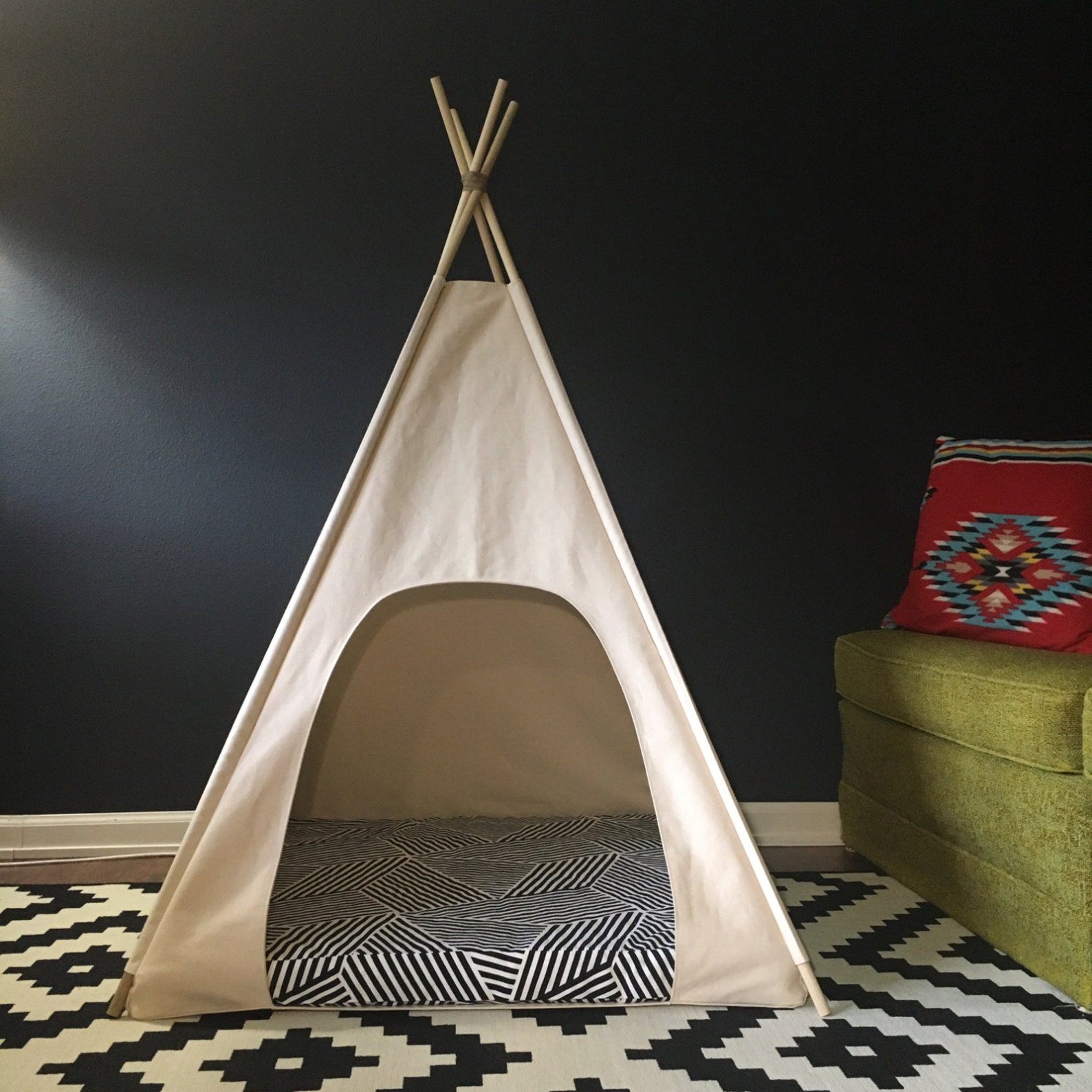 36 Large Dog Teepee Pet Tent 36 Base Natural Etsy