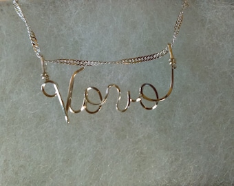 VOVO Wire Name necklace  , Portuguese Grandmother Gift