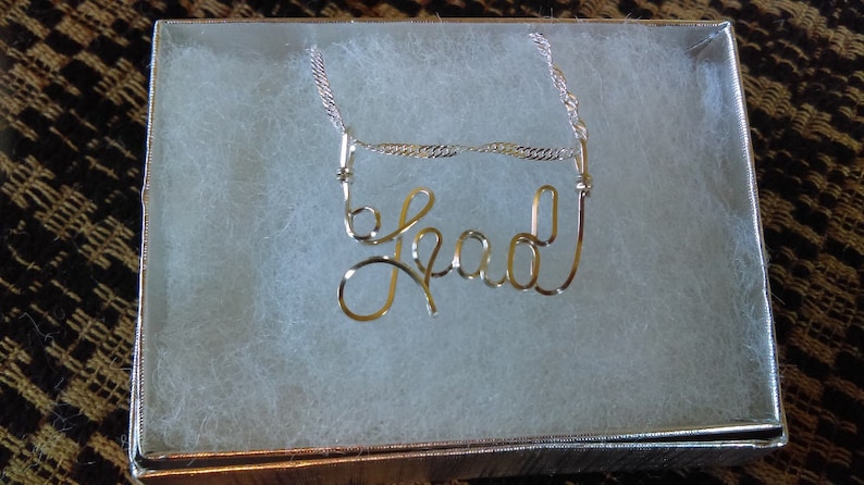 Quartette Singer gift Wire Name on 18 chain TENOR or ANY name pendant Sterling Silver PERSONALIZED wire name pendant