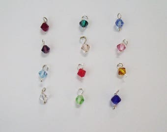 Crystal on Sterling Silver wire 6mm Swarovski, one