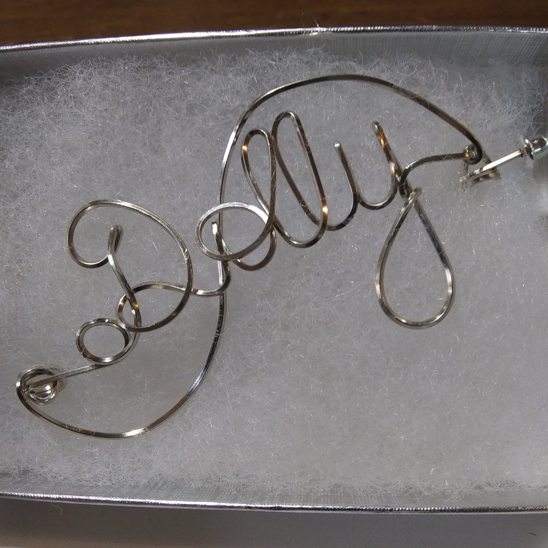 DOLLY Wire Name Pin personalized Gift Any Name Etsy