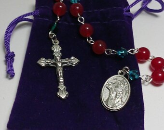 Pocket Rosary - Saint Augustine Patron Saint of Brewers, Printers, Theologians, and those with sore eyes