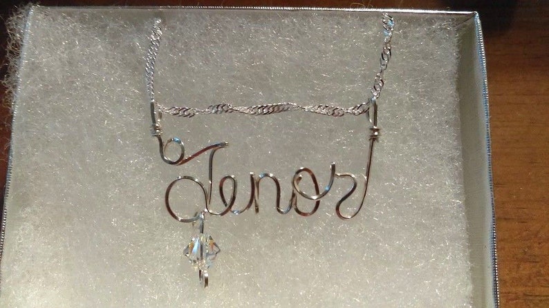 Quartette Singer gift Wire Name on 18 chain TENOR or ANY name pendant Sterling Silver PERSONALIZED wire name pendant