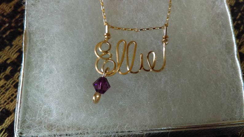 EVA Wire Name necklace in Sterling silver Gold filled made in USA Teen gift, Great Gift this or ANY Name ooak German silver