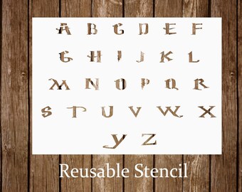 alphabet stencil etsy