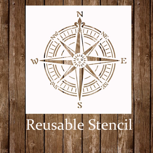 Compass Stencil, Victorian Rose Compass, Nautical Stencil
