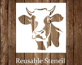 Cow Face Stencil, Heifer Stencil, Farmhouse Stencil, Reusable Stencil, Craft Stencil