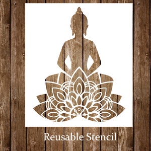 Buddha Mandala Stencil, Buddha Template, Yoga Stencil