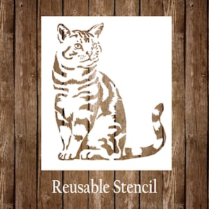 Cat Stencil, Reusable Cat Craft Mylar Stencil