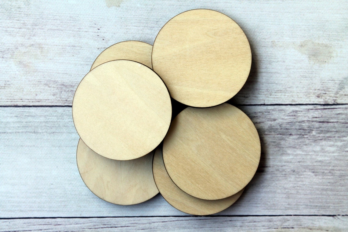 Set of Unfinished Wood Circle Shape Cutouts Choose Quantity Etsy