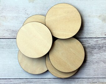 Set of Unfinished Wood Circle Shape Cutouts, Choose Quantity, Craft Wood Shapes