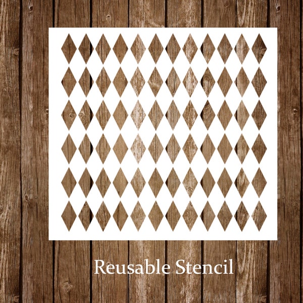 Harlequin Pattern Stencil, Reusable Mylar Stencil, Cookie Stencil