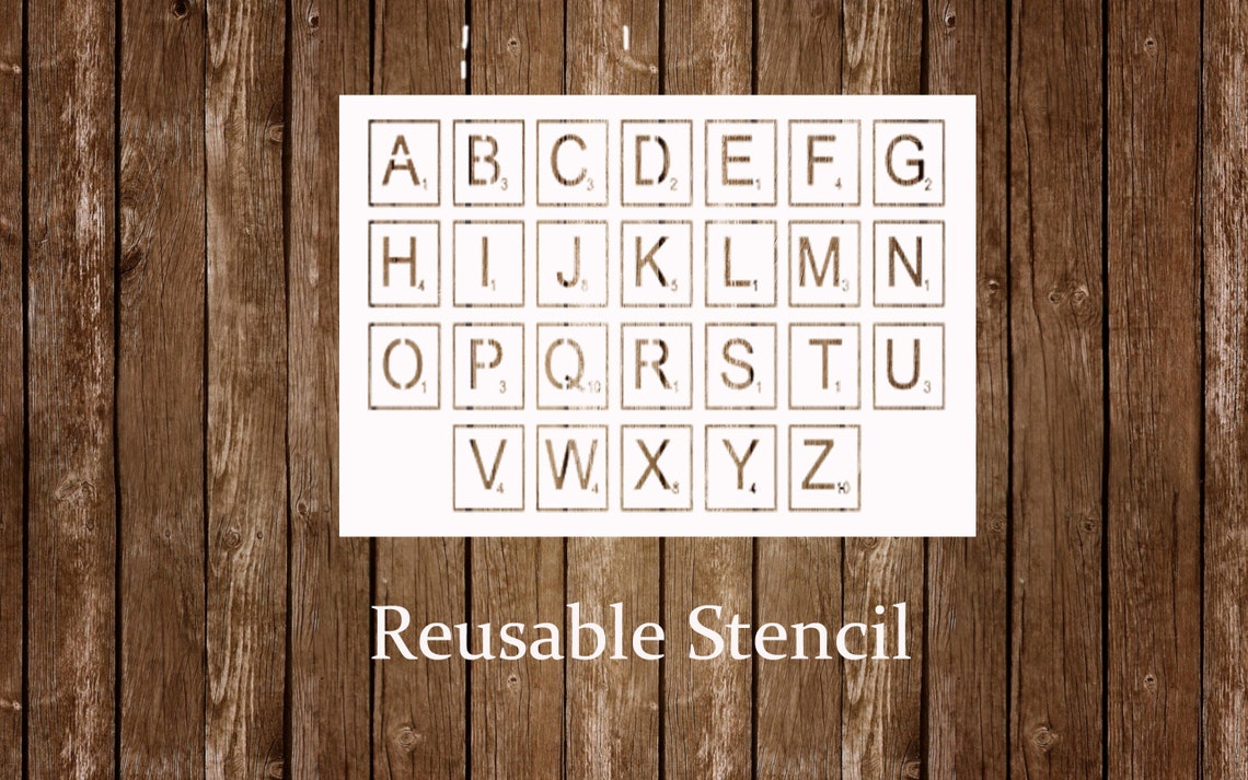 Scrabble Tile Stencils, Set of 26 Reusable Scrabble Letter Stencil Kit ...