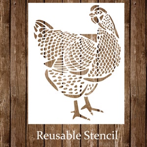 Farmhouse Chicken Stencil, Reusable Chicken Feathers Stencil, Farm Animals, Craft Stencil