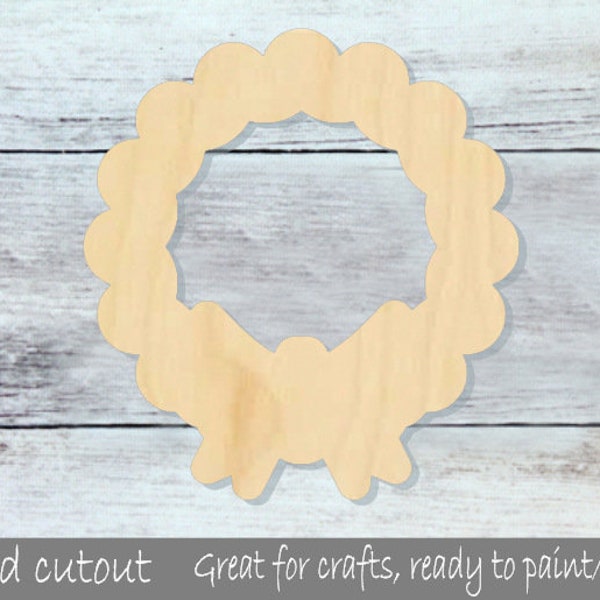 Christmas Wreath Wood Shape, Laser Cut Wreath, Christmas Shape, Unfinished Wreath Craft, Craft Supply, DIY Wood Shape