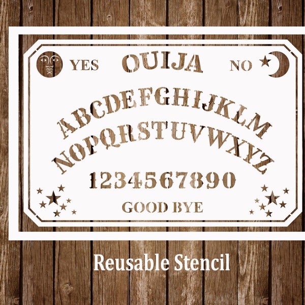 Ouija Board Stencil, Gothic Reusable Craft Stencil, Haunted Halloween, Witch Stencil