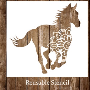 Horse Mandala Stencil, Running Horse Animal Stencil, Reusable Stencil
