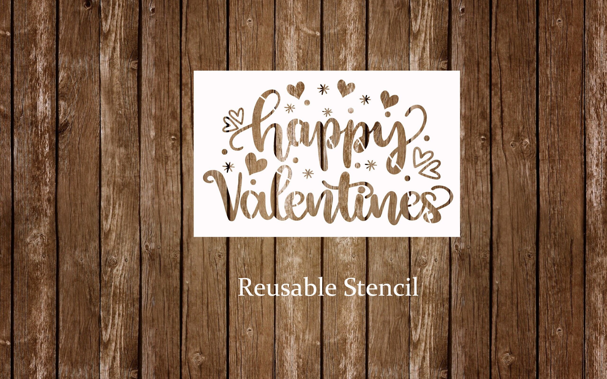 Happy Valentine's Day Spiral Art Heart Stencils, 6 Count