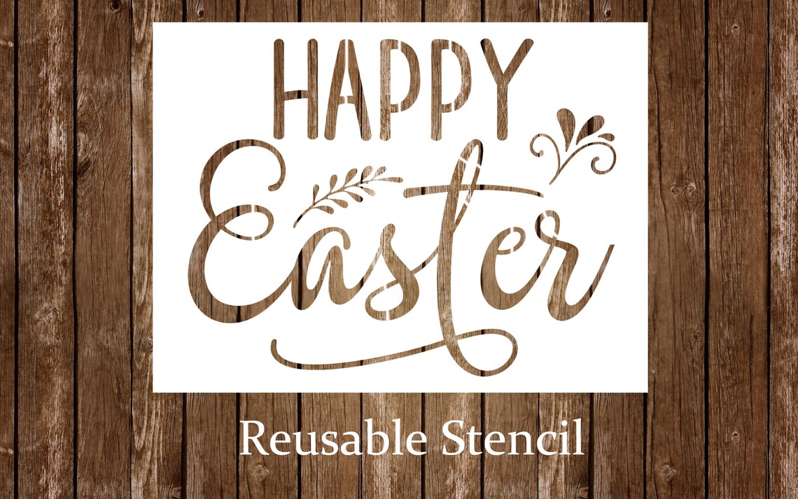 Happy Easter Stencil Easter Sign Stencil Spring Painting Etsy