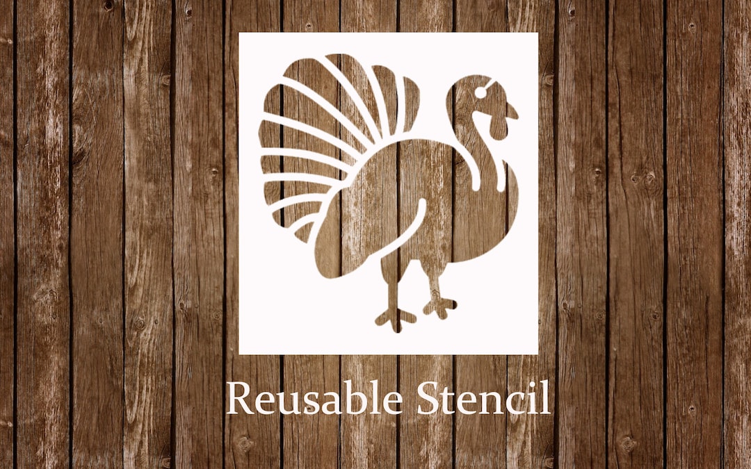 Turkey Stencil, Thanksgiving Stencil, Farmhouse Turkey Reusable Stencil