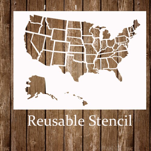 USA Map Outline Reusable Stencil USA Craft Stencil | Etsy