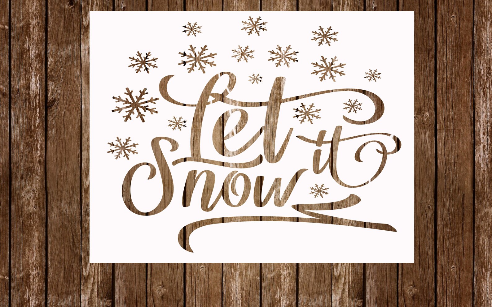 Let It Snow Stencil Christmas Farmhouse Stencil Christmas - Etsy