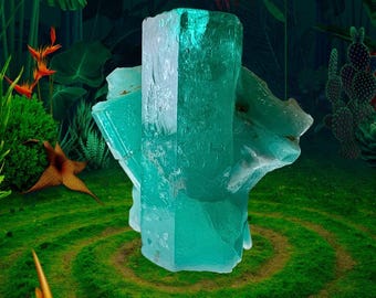 Colombian Emerald Stone, Crystal Cluster - Genuine Raw Natural Mineral Specimen Untreated Rough Terminated, 48 cts, 25mm May Birthstone Gift