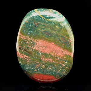 Ocean Jasper Crystal Palm Stone Green Premium Flat Oval Worry Stone CrystalRockStar Los Angeles