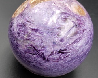 Charoite Crystal Sphere - Lavender Stone Ball - Crown & Third Eye Chakra Activation 2" 5.4oz
