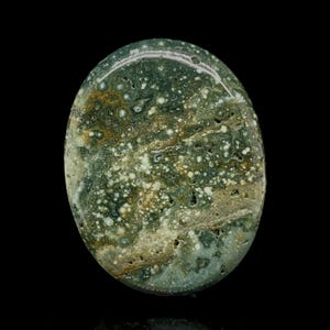 Green Ocean Jasper Palm Stone: Madagascar Crystal, Manifestation Worry Stone