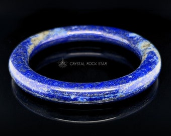 54mm Lapis Lazuli Bangle Princess Bracelet, Empath Protection Crystal, Natural Blue Stone Ring, Scarf Sarong Sphere Stand Round Ring Holder