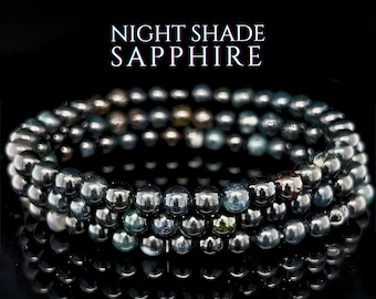 Pulsera de protección de zafiro, cuentas de rubí azul oscuro de 5,5 mm, pulseras energéticas de cristal Starseed Empath, cristales naturales de la piedra de nacimiento de septiembre.