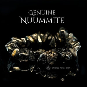 Genuine Nuummite Stretch Bracelet - Authentic Genuine Rare Greenland Crystal Rock Star - Los Angeles California CA Shop